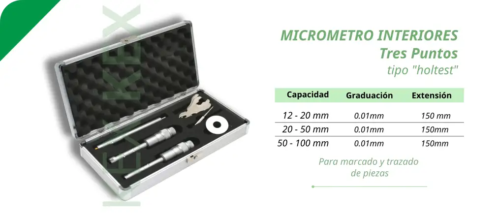 Micrometro interiores tres puntos